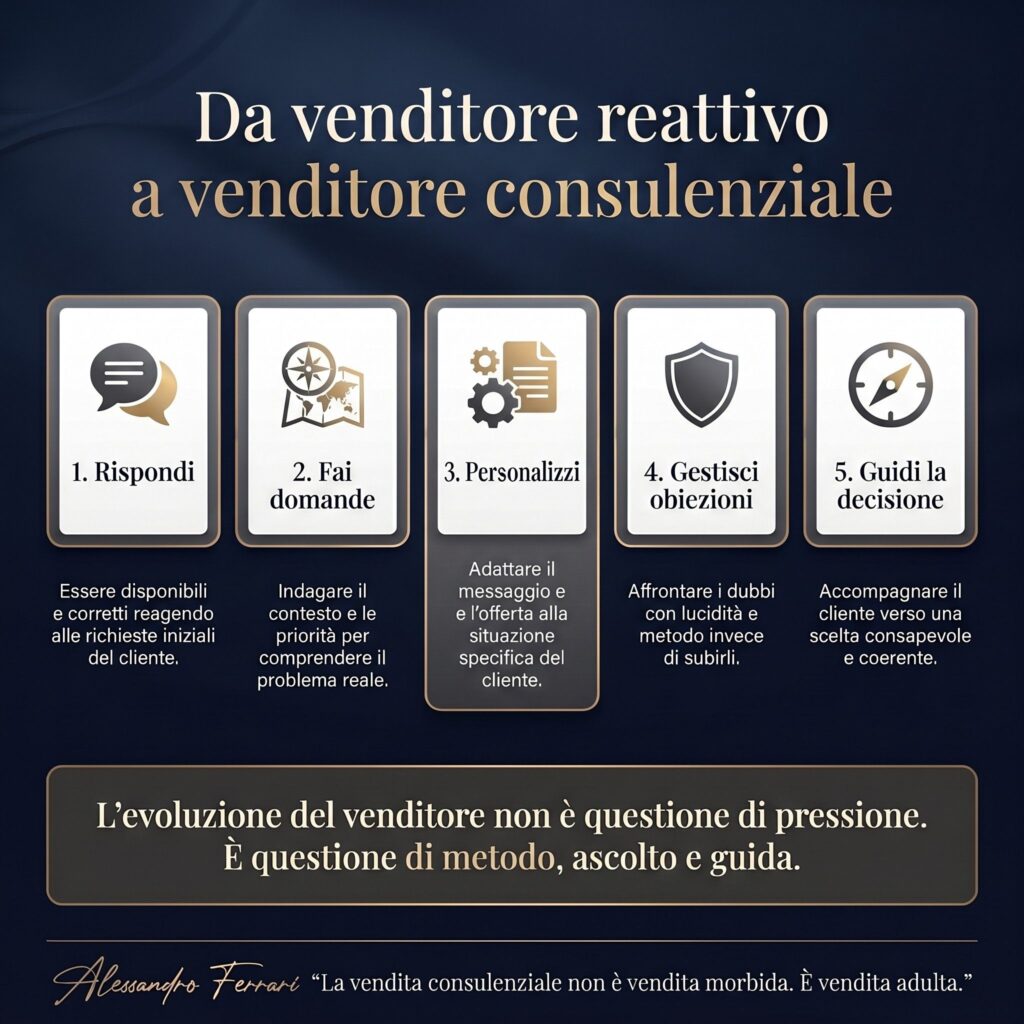 Venditori nel 2026: percorso da venditore reattivo a venditore consulenziale