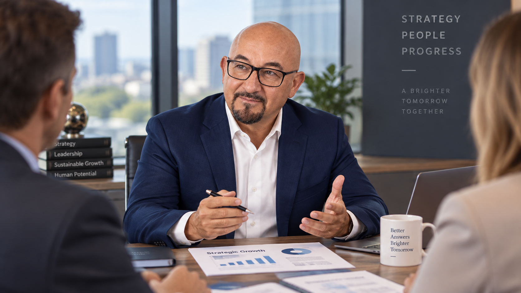 Alessandro Ferrari durante una consulenza commerciale con manager e imprenditori