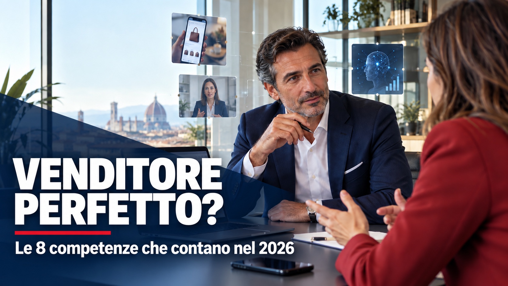 Venditore perfetto: 8 competenze per vendere nel 2026 durante un incontro commerciale moderno
