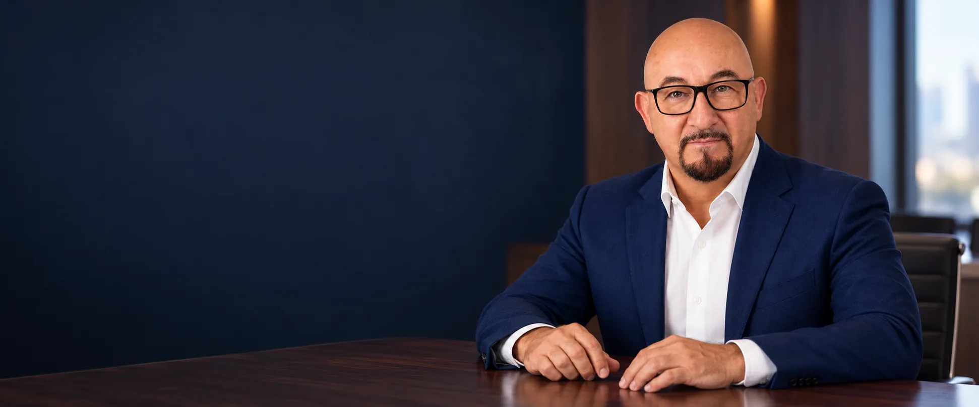 Alessandro Ferrari seduto a un tavolo riunioni in un contesto di strategia commerciale.