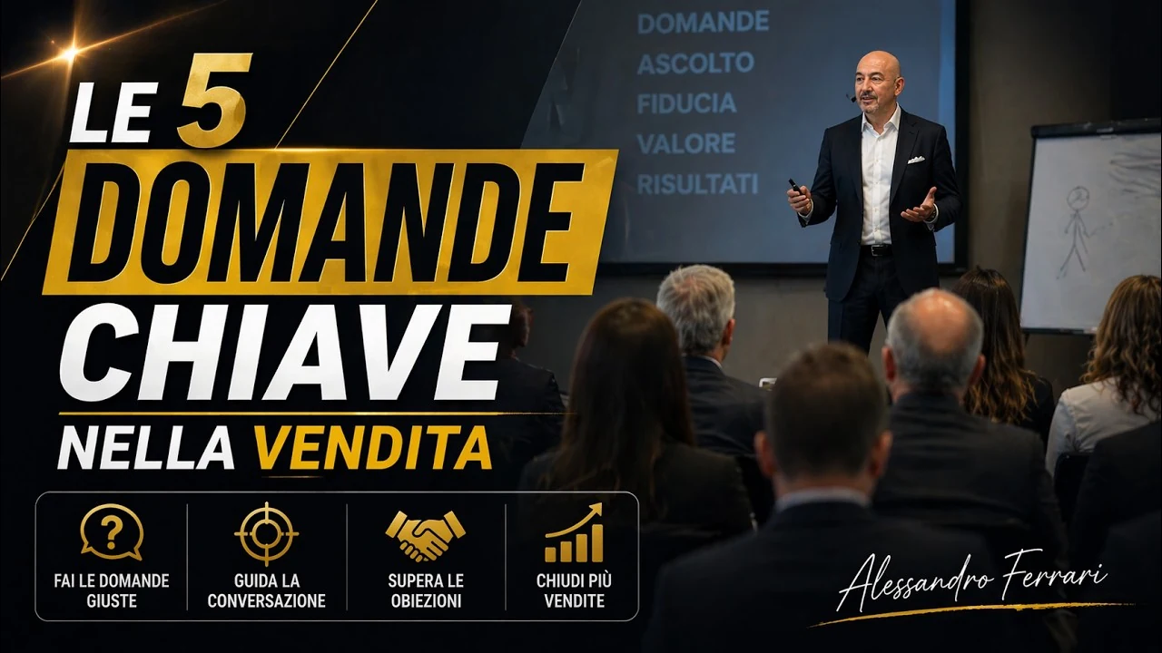 Anteprima del video di Alessandro Ferrari: Le 5 Domande che Ribaltano una Vendita | Scoprila Ora